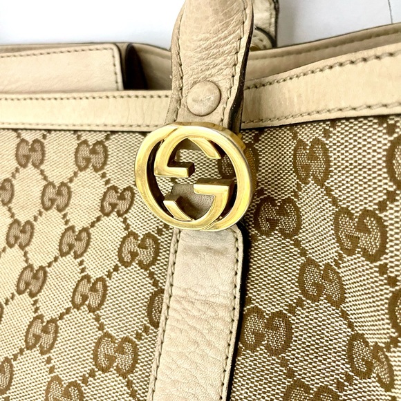 Authentic Gucci brown monogram canvas tote bag - Picture 4 of 16